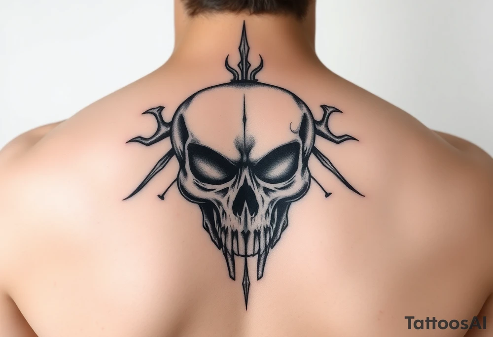 Hourglass skull tattoo idea