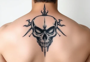 Hourglass skull tattoo idea