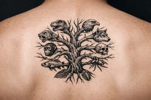 species phylogeny tree as tree branches tattoo idea