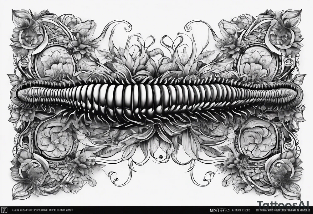 Centipede spine tattoo tattoo idea