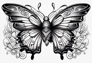 Angel winged butterfly tattoo idea