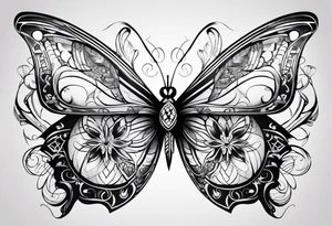 Butterfly with angel wings tattoo idea