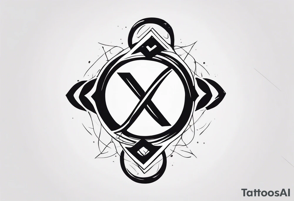 infinite symbol and 2 woman symbol merged with man symbol tattoo idea