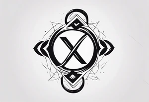 infinite symbol and 2 woman symbol merged with man symbol tattoo idea