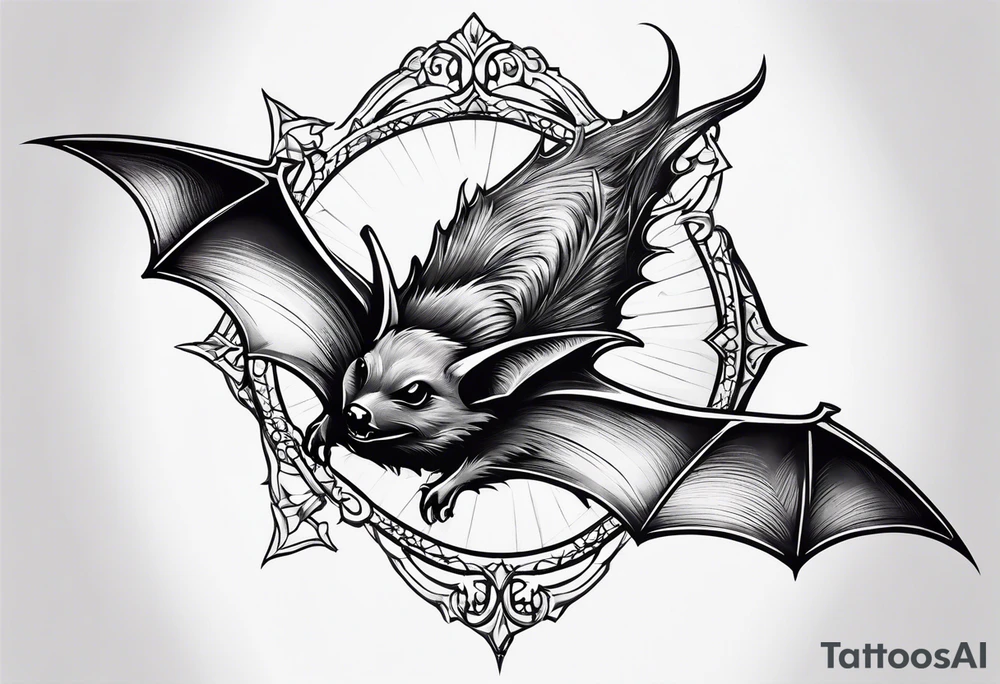 small bat tattoo idea