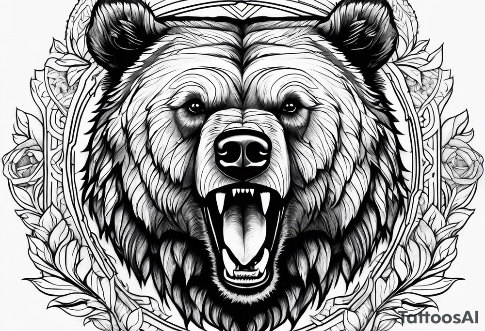 Strong Grizzly Bear tattoo idea