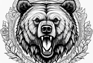 Strong Grizzly Bear tattoo idea