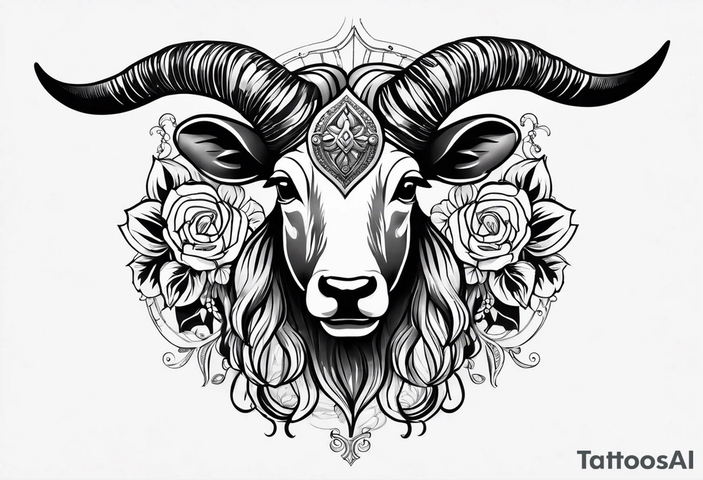 Aries horns with date 04-02-85 tattoo idea