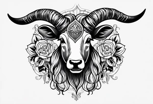 Aries horns with date 04-02-85 tattoo idea