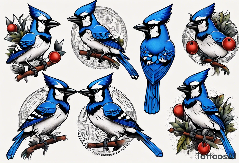 boxing bluejay tattoo idea