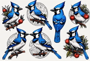 boxing bluejay tattoo idea