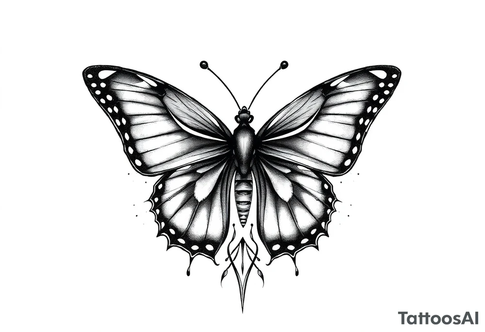 Butterfly tattoo on a neck tattoo idea