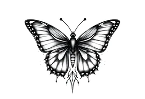 Butterfly tattoo on a neck tattoo idea