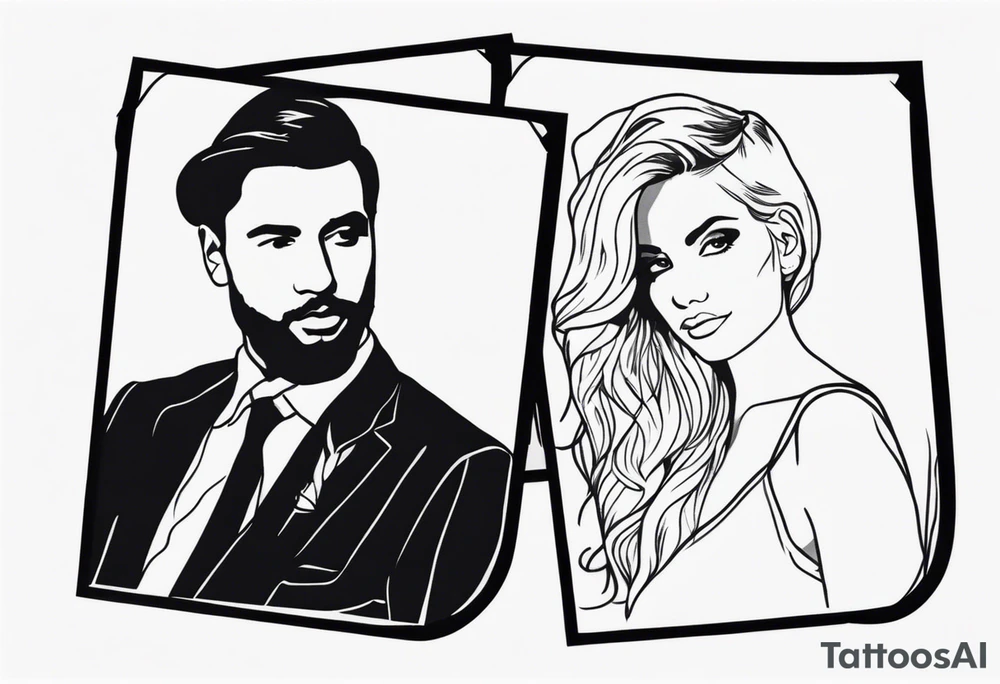 polaroid silhouette tattoo idea