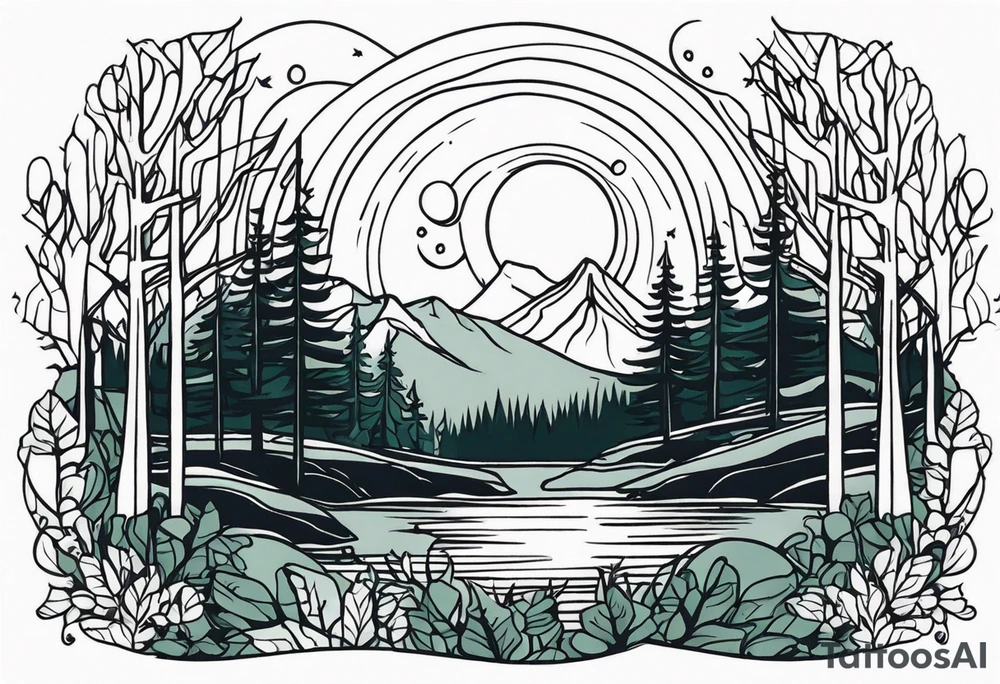 Haunted forest tattoo idea