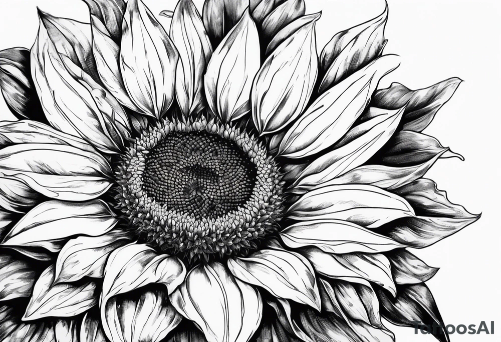 Sunflower for a male tattoo idea