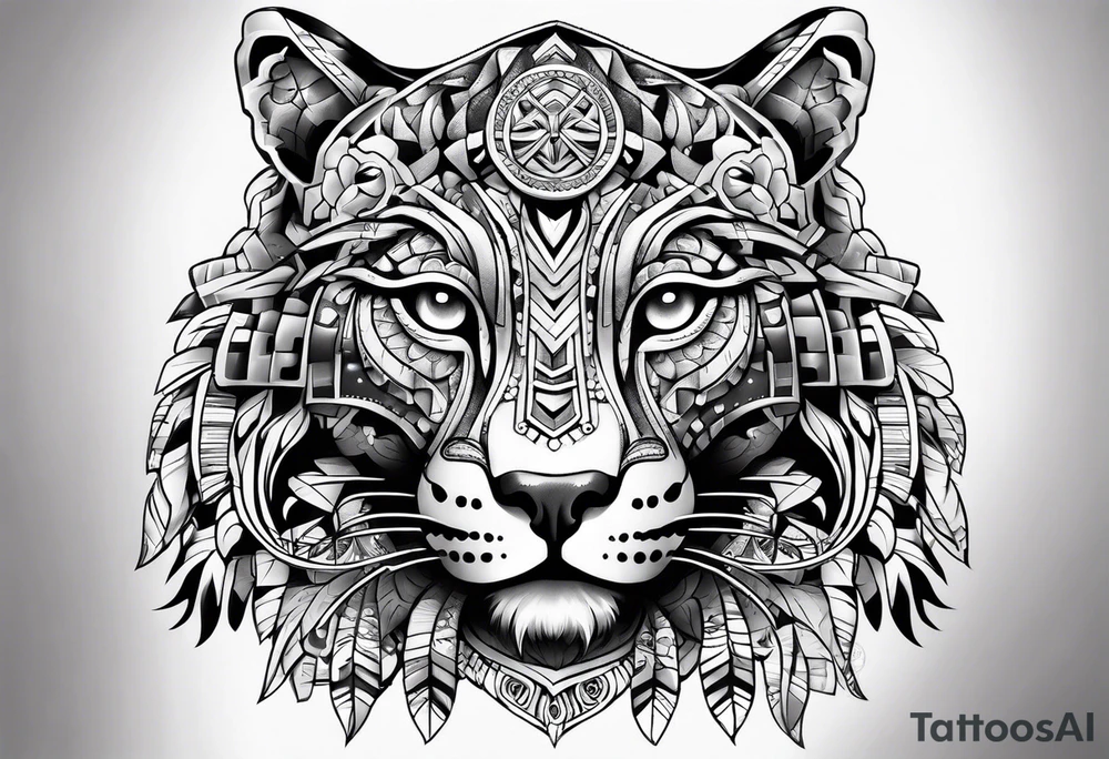 jaguar aztec shoulder tattoo idea