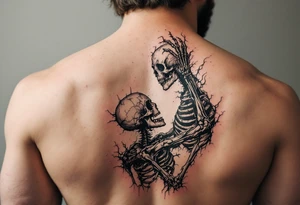 Hell skeleton trying to reach up tattoo idea