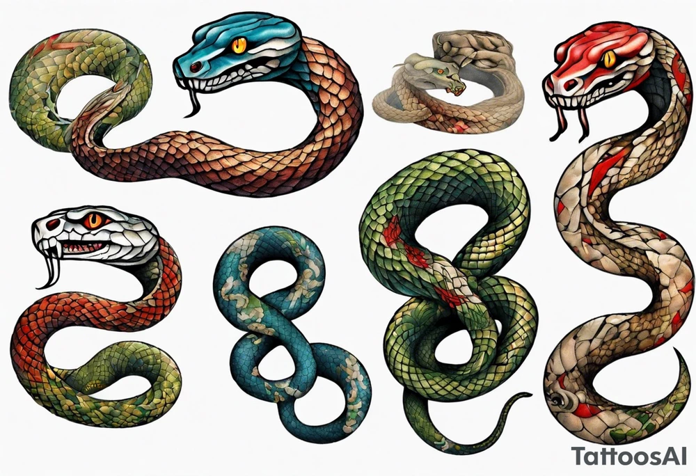 Snake covered in moses tattoo idea
