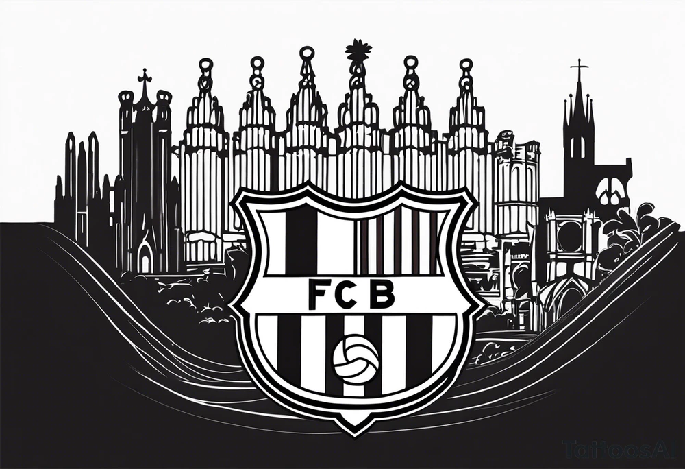I would like a tattoo in my left back arm that represents Barcelona in a minimalist way tattoo idea