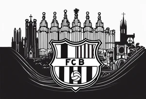 I would like a tattoo in my left back arm that represents Barcelona in a minimalist way tattoo idea