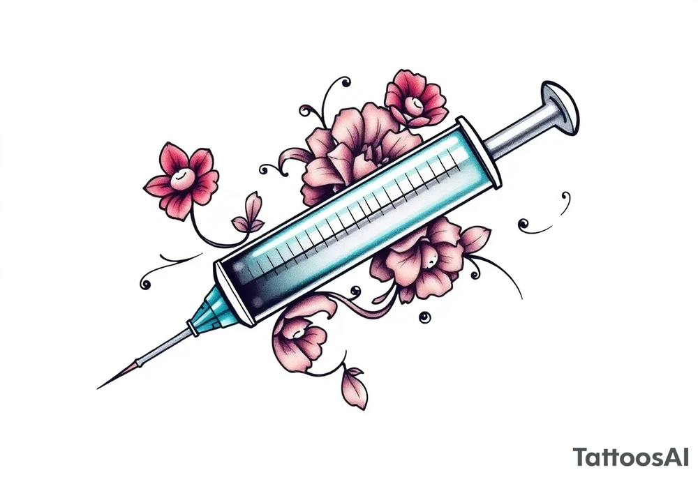 syringe  junkie tattoo idea
