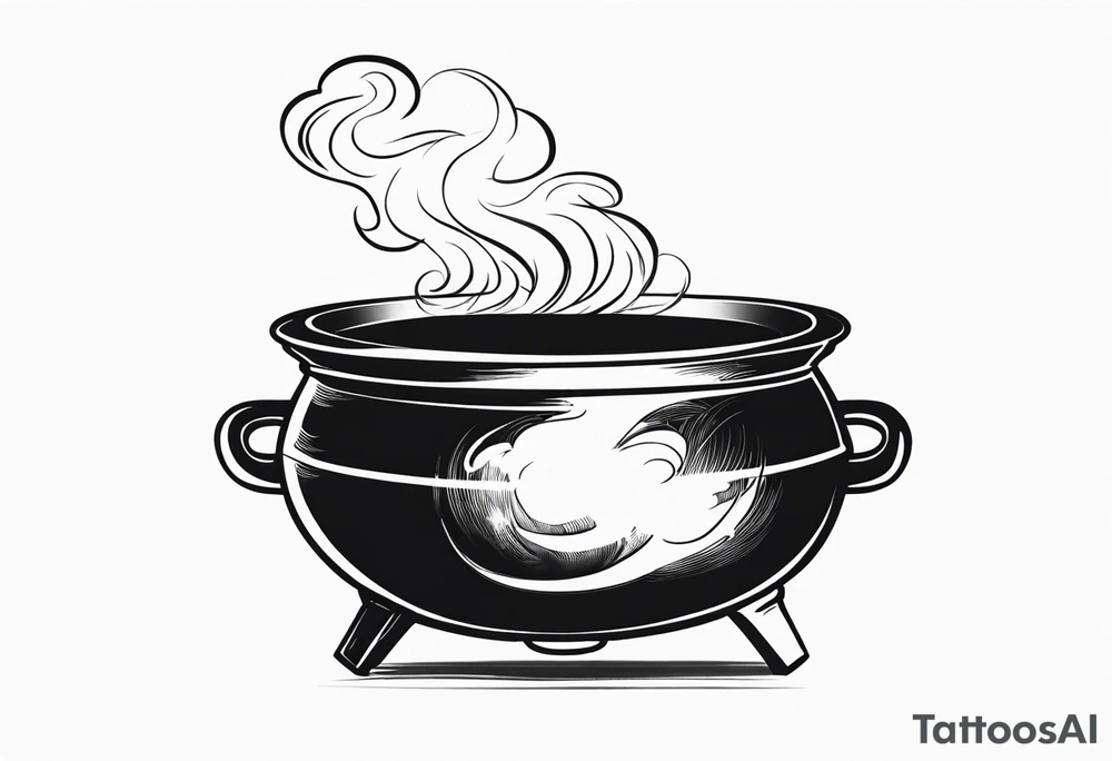 Cauldron with Smoke tattoo idea