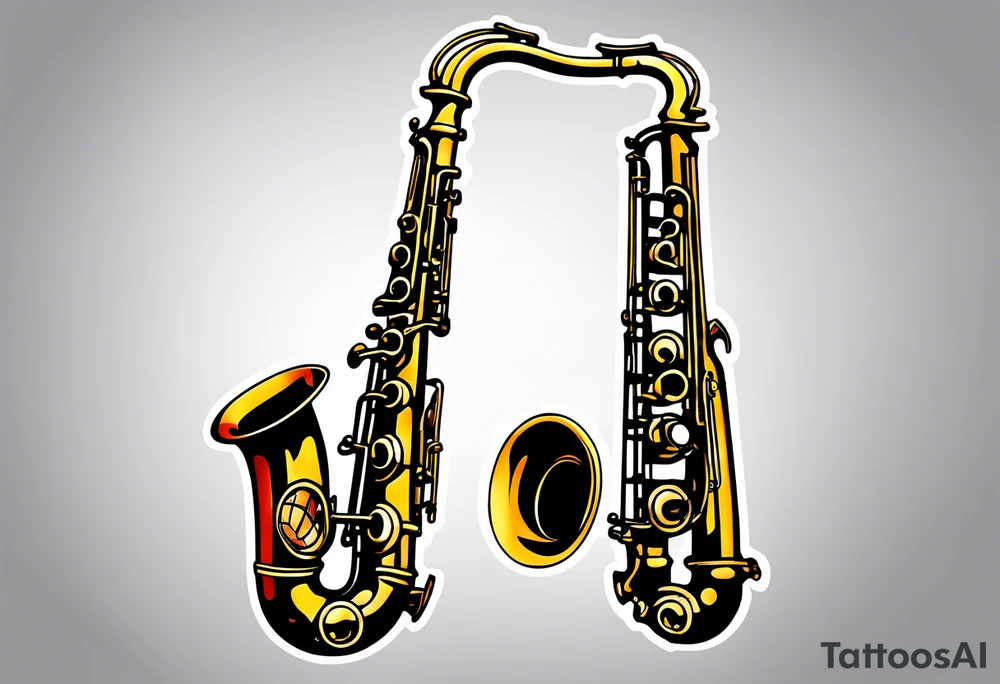 saxophone music tattoo idea