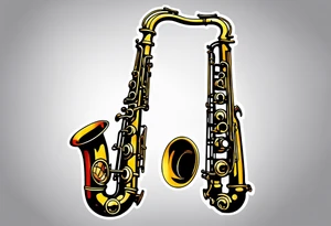 saxophone music tattoo idea