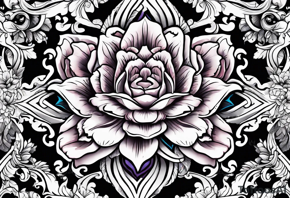 Flowers around a cross tattoo idea