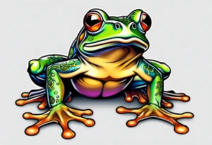 Bodybuilder frog tattoo idea
