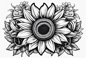 Sunflower and horseshoe tattoo idea