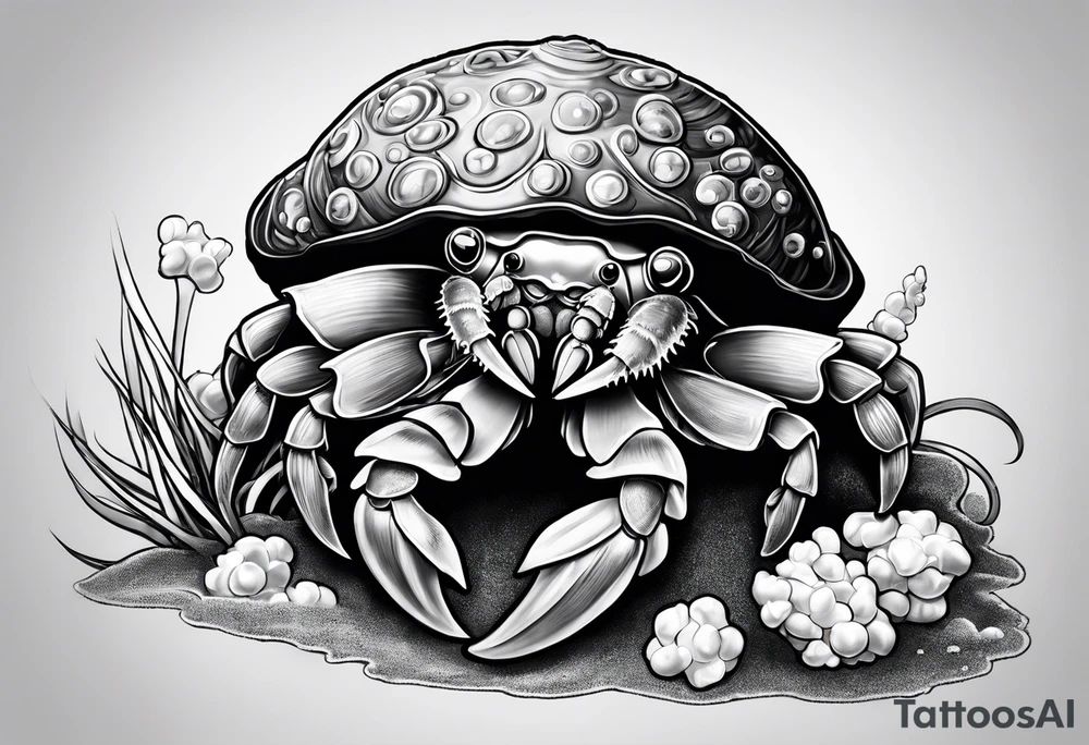 Hermit crab with a popcorn bucket tattoo idea