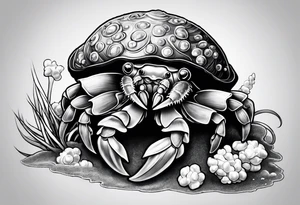 Hermit crab with a popcorn bucket tattoo idea