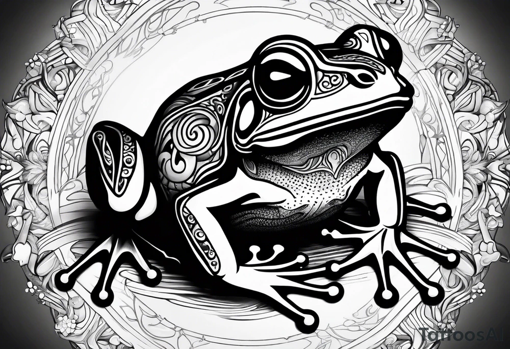 a psychedelic frog tattoo idea