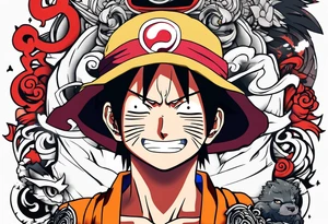 one piece naruto tattoo idea