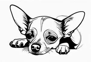 chihuahua sleeping tattoo idea