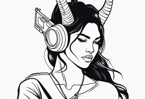 capricorn girl with gun tattoo idea