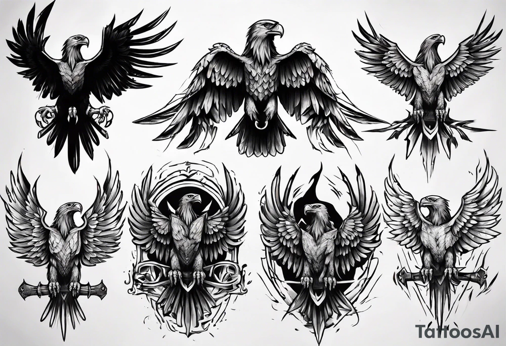 dark eagle tattoo idea