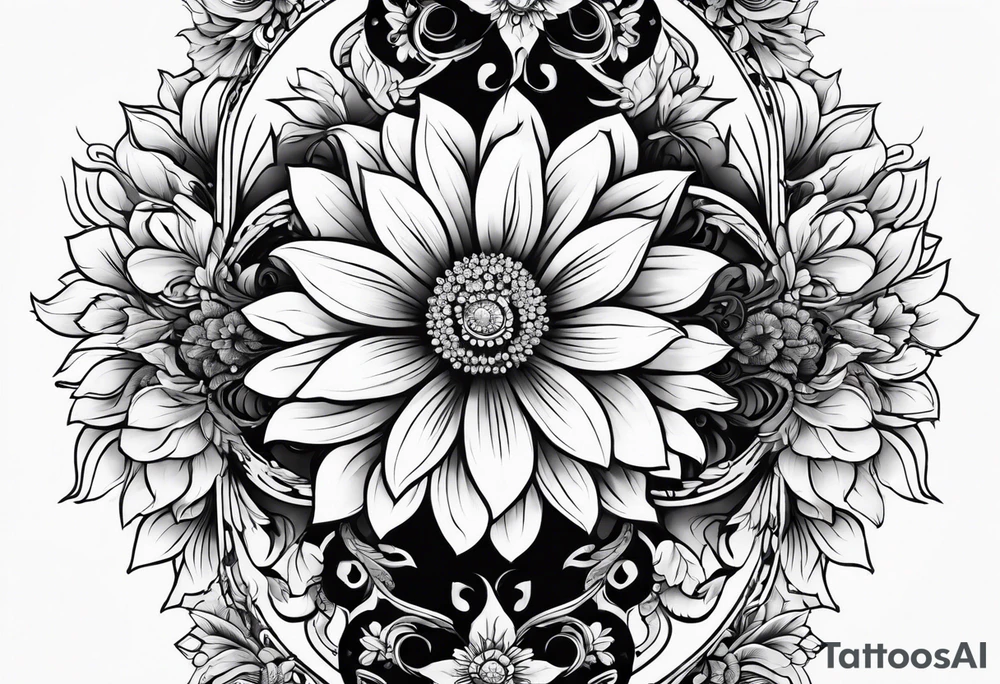 Flower full arm sleeve tattoo idea