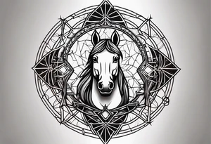 Spider web and horse shoe tattoo tattoo idea