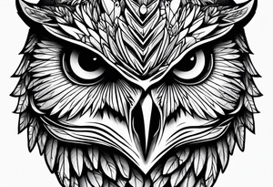 side profile owl tattoo idea