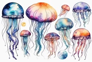 jellyfish going into the moon tattoo idea