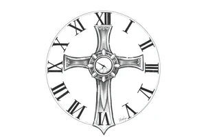 Roman numeral cross tattoo idea