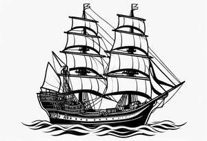 simple navy ship tattoo idea