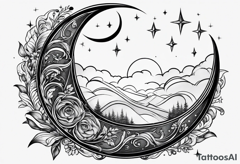 crescent moon tattoo idea