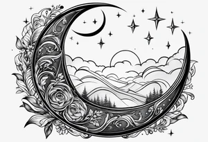 crescent moon tattoo idea