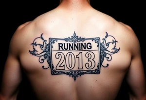 Running bib 2013 purple and gold tattoo idea