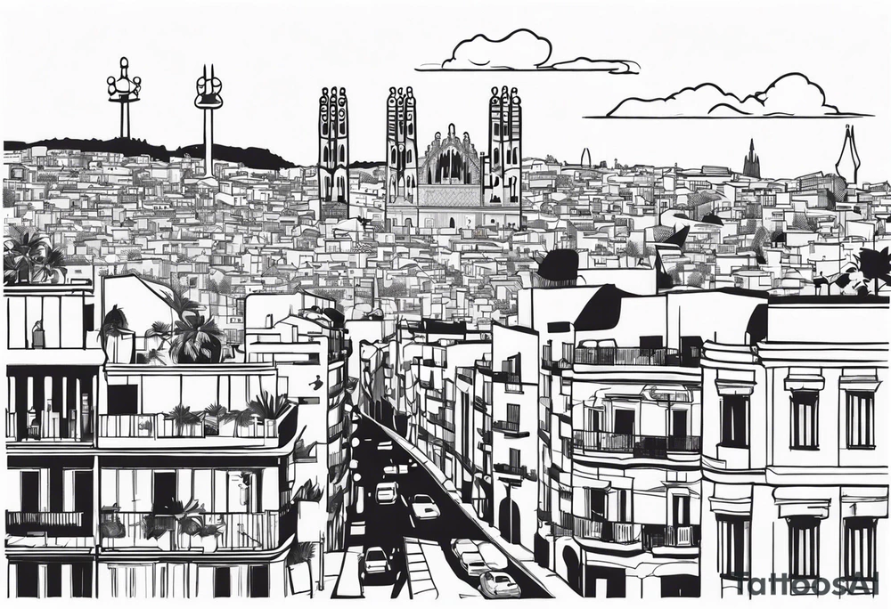City of Barcelona and Barcelona culture tattoo idea