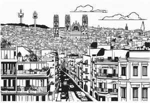 City of Barcelona and Barcelona culture tattoo idea